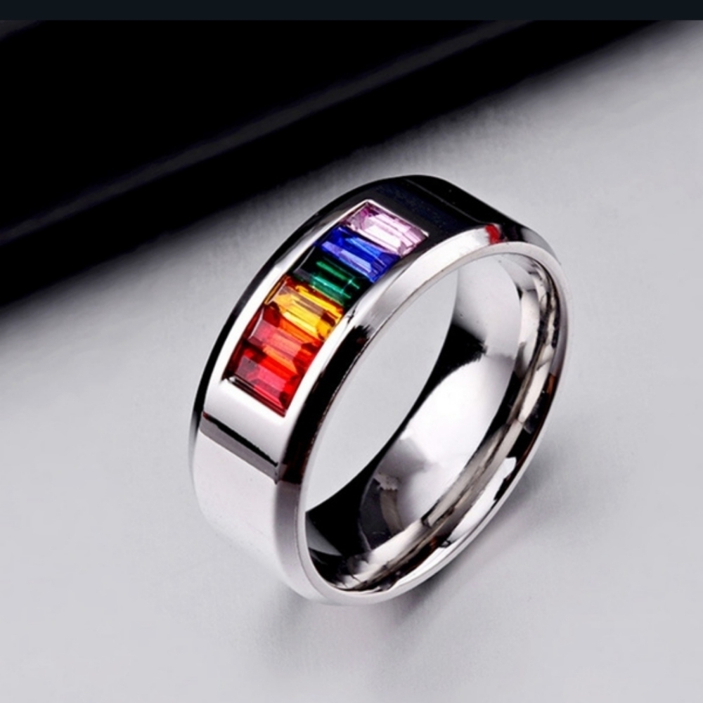 Rainbow Gem Pride Ring "NWOT"